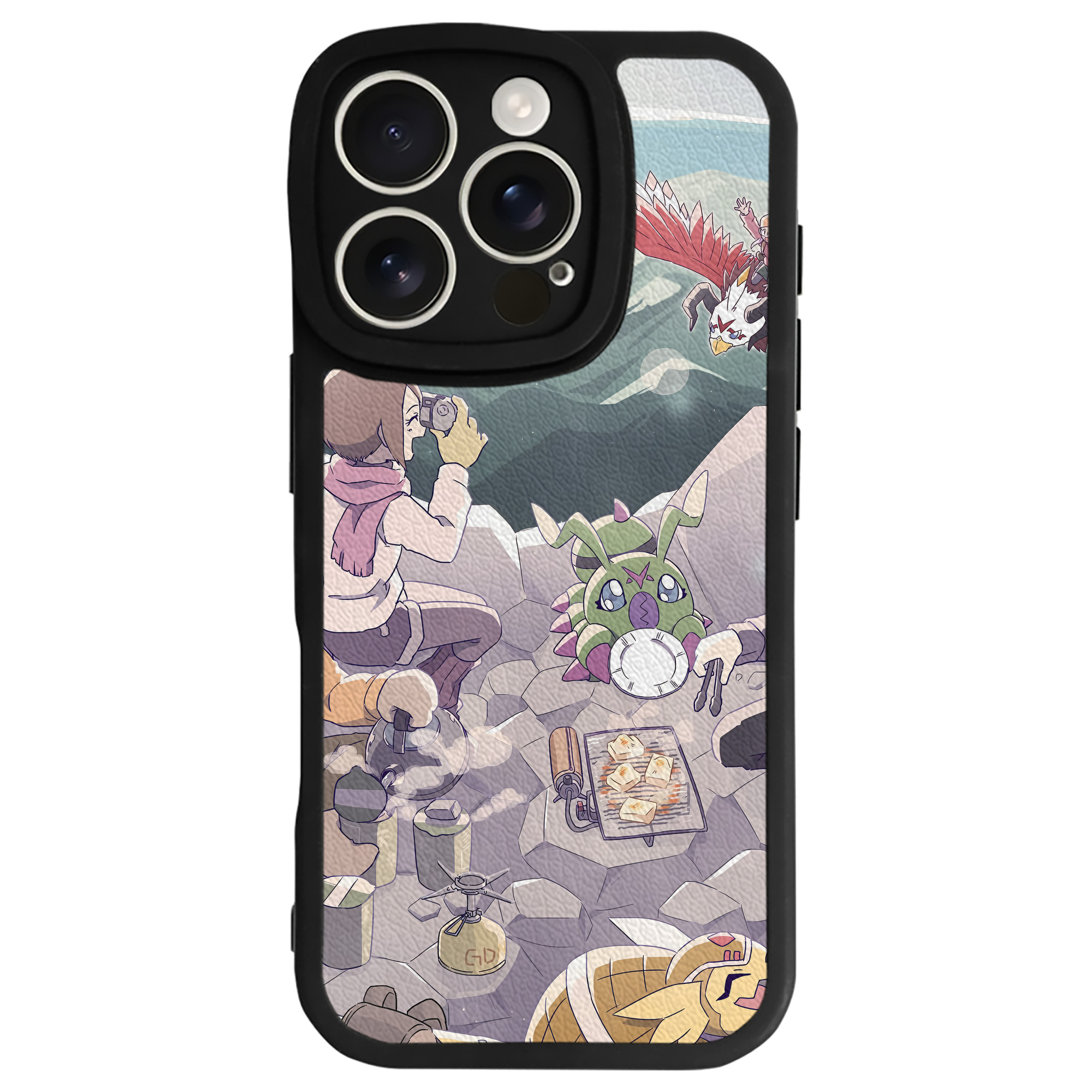 （画像用） Digimon デジタルモンスター/デジモン 【iPhone 16シリーズ対応】シリコンスマホケース（レザー調） 材質：シリコン